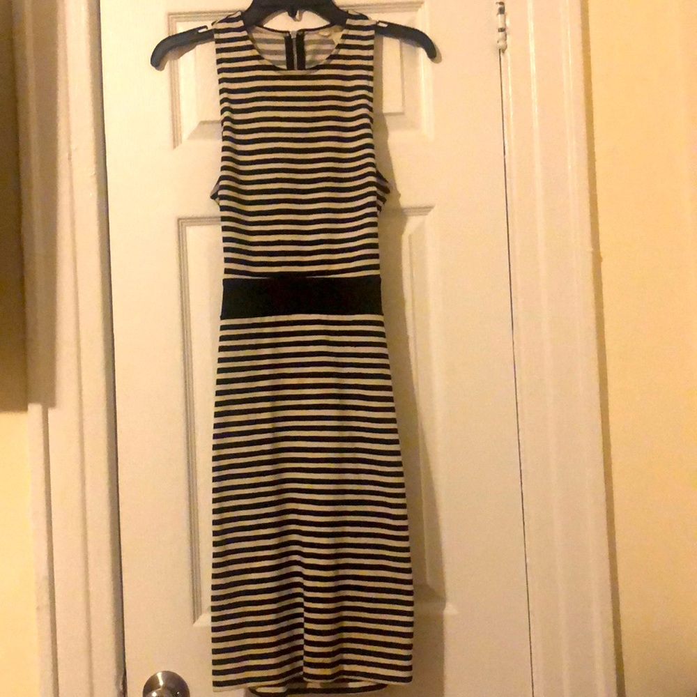H&M black and white striped dress